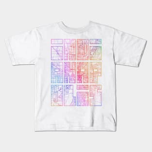 Indianapolis, USA City Map Typography - Colorful Kids T-Shirt